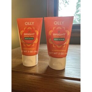 (2)OLLY Bright Mood + Skin Vitamin Infused Body Scrub,Citrus Currant Scent -2 Oz
